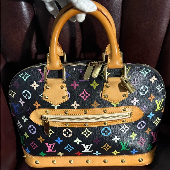 Louis Vuitton x Takashi Murakami Black Monogram Canvas Alma PM EUC 💎PHENOMENAL💎 - Picture 2 of 16